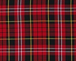 Cotton House of Wales Plaid Patterned Red Fabric Print by Yard D154.05 - $10.95