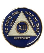 2 Year Blue Tri-Plate Alcoholics Anonymous Medallion- AA Sobriety Chip - £14.23 GBP
