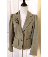 OLD NAVY Olive Green Herringbone Lined Wool Blend Beaded Collar Jacket (M) NOS - $19.50