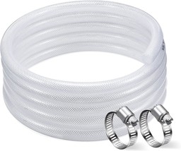 Davco 3/4&quot; Id - 10 Ft. Heavy Duty Braided Clear Plastic Vinyl Tubing, Fl... - £26.61 GBP