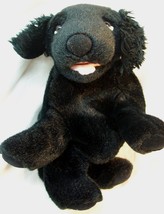 Russ Brodie The Black Puppy Dog Hand Puppet 12&quot; Plush Stuffed Animal Toy - £15.48 GBP
