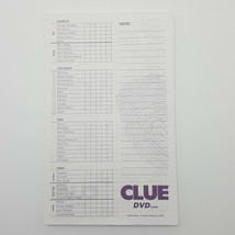 Clue DVD 60 Double Sided Score Pad Sheets Replacement Game Part 2006 - £8.17 GBP
