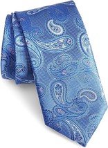 Men&#39;s Canali Paisley Silk Tie, Size Regular - Blue - £79.93 GBP