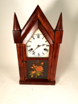 Antique 19th Century Steeple Clock, Beautiful Case, Needs Servicing, Par... - $65.10