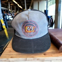 Operating Engineers Union Local 49 Hat cap BLACK &amp; GREY snapback Vtg - $21.73