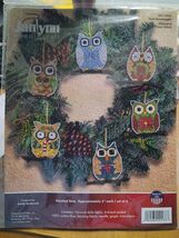 Janlynn Counted Cross Stitch Owl Ornament Kit Set of 6 Made in USA Farm ... - $14.84