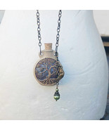 Moon Tree of Life  Vessel Bottle Necklace   Urn  Ashes  - $42.38 CAD