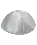 Premium Satin Kippah - Silver - $5.45