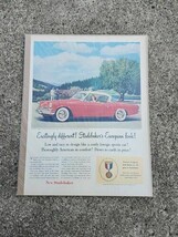 Vintage 1953 Studebaker Commander V-8 Hardtop Full Page Original Color P... - $6.88