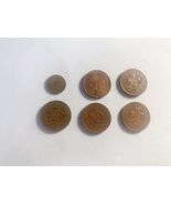 Vintage British 5 Coins Lot Mixed Dates Elizabeth II Copper Pennies Set - €4,87 EUR