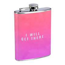 I Will Get There Em1 Flask 8oz Stainless Steel Hip Drinking Whiskey - £11.62 GBP