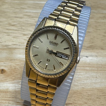 Vintage Seiko Quartz Watch 2A23 Women Gold one Fluted Bezel New Battery 6.25&quot; - £26.73 GBP