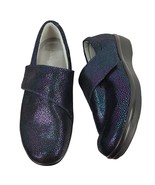 Alegria Blue Purple Metallic Design Leather Clogs Size 39 - £37.24 GBP