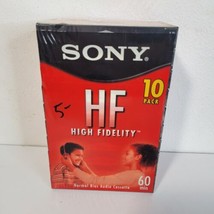 Sony HF 60 Minute Blank Audio Cassette Tapes 10 Pack New Sealed Package - £16.11 GBP