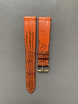 Orange Genuine Lizard Leather Watch Strap Band Custom Size 16 17 18 19 2... - $45.00