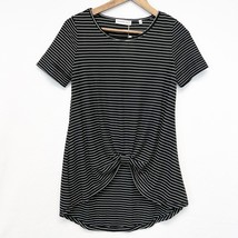 NEW Patrizia Luca Womens XS T-Shirt Stripe Black White Knot Front Tunic Length  - £15.36 GBP