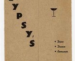 Gypsy&#39;s Menu San Bruno California 1930&#39;s Dine Dance Romance - £68.53 GBP