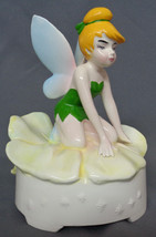 Vintage Tinker Bell Ceramic Music Box Plays Twinkle Little Star Disney 8... - £47.20 GBP