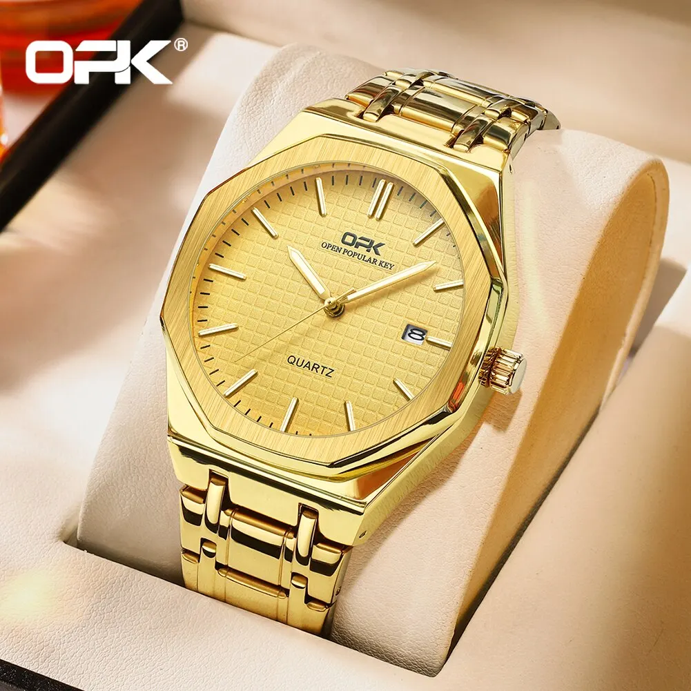 Opk  Men Watch Simple Fashion Waterproof  Stainless Steel Strap - $55.52