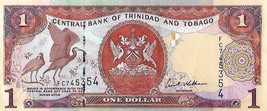 Trinidad &amp; Tobago P46, $1, Scarlet Ibis / Industrial Complex, oil comple... - £1.39 GBP