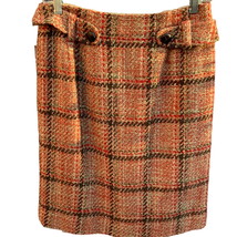 Talbots rusty burgundy brown tweed herringbone lined straight skirt new 8P - £25.76 GBP