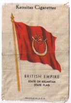 British Empire State Of Kelantan State Flag Kensitas Cigarettes Silk Trade Card - £3.15 GBP