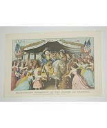 Currier &amp; Ives Calendar Topper Washington&#39;s Reception Trenton Lithograph... - £23.64 GBP
