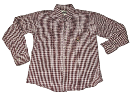 Wrangler Riata Shirt Boys Youth Large L Red Plaid LONG Sleeve Western 10-12 - $14.38