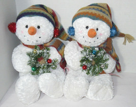Russ Berrie Stuffed Snowman BUNDLES 15" Winter Christmas Holiday Decoration - £25.03 GBP