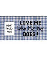 Dog Love Blue Plaid Photo Insert Pocket Metal Novelty Small Sign SS-003 - £17.54 GBP