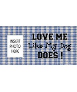 Dog Love Blue Plaid Photo Insert Pocket Metal Novelty Small Sign SS-003 - $29.81 CAD
