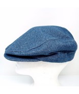 Vintage Cabbie Newsboy Made in USA Denim Hat Cap - Size Medium (7 to 7-1/8) - £26.11 GBP