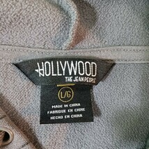 Hollywood Jean People Hoodie Men's Size L Gray 1/4 Zip Cotton Blend Sweatshirt image 3