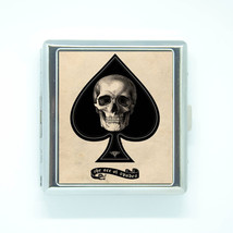20 CIGARETTES CASE box poker ace of spade skull money card ID holder Pocket - $18.90