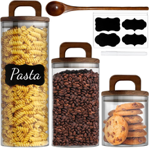 Coffee Bean Storage Set, 3 Pack Glass Jars with Airtight Lid, Food Coffee Glass - £29.57 GBP