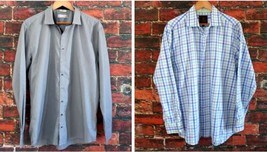 Lot of 2 Men&#39;s Casual Long Sleeve Shirts XL : Biz Collection, Tattersall... - £14.75 GBP
