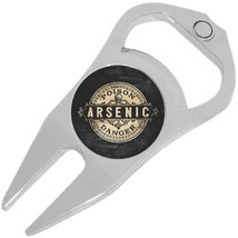 Poison Arsenic Danger Golf Ball Marker Divot Repair Tool Bottle Opener - £9.27 GBP