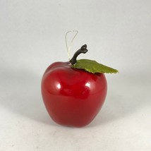 Vintage Red Apple Teacher Decorative Fruit Christmas Ornament 2&quot; Tall - £3.71 GBP