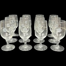 Vintage Continental Airlines Footed Wine Cordial Glasses 4&quot; Etched Logo ... - £142.41 GBP