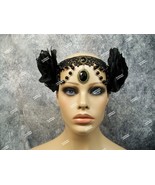 Gothic Black Rose Circlet Headpiece Medieval Royal Court Renaissance Evi... - $470.27 MXN