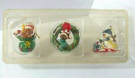JOYBRITE Ornaments Boxed Set of 3 Puppy Dog Santa Hat Bear Wreath Snowma... - €16,83 EUR