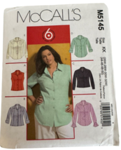 McCalls Sewing Pattern M5145 Womens Top Shirt Plus Size 26W 28W 30W 32W Uncut - £4.73 GBP