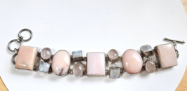 Sterling Silver Gemstone Panel Toggle Bracelet 8&quot; - $173.25