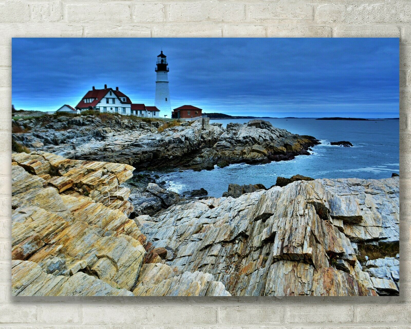 Portland Lighthouse, Maine Coast Landscape, Fine Art Photo, Metal, Canva... - $31.50+