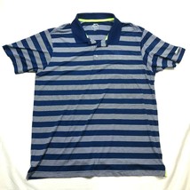 Slazenger Polo Shirt Mens XL Blue White Striped Breathable Collared Short Sleeve - £10.29 GBP