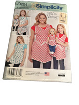 Simplicity Pattern J0204 Apron For Mom, Daughter  &amp;  18&quot; Doll Like Ameri... - $8.91