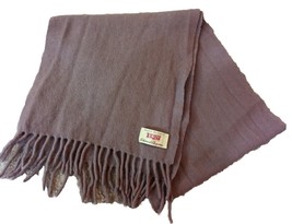 VTG Sisley Scarf Tan Wool Made In Italy 90&#39;s 53&quot; X 10&quot; Relaxed Elegance ... - $21.34