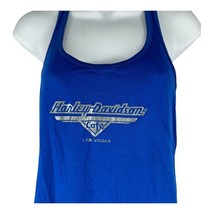 Harley Davidson Cafe Las Vegas Women&#39;s Blue Racerback Tank top Size Small - £13.94 GBP