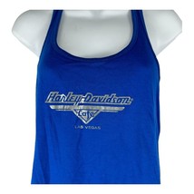 Harley Davidson Cafe Las Vegas Women&#39;s Blue Racerback Tank top Size Small - £13.57 GBP