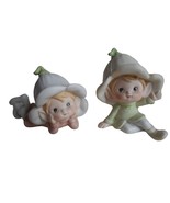 Set of 2 Vintage Pixie Elf Elves Homco Figurines Home Interiors shelf si... - $223.43 MXN